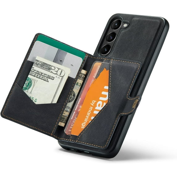 Case for Samsung Galaxy S23 5G,Detachable Magnetic Wallet Card Cash Slot Case Cover Support Wireless Charging Functional Kickstand Compatible with Samsung Galaxy S23 5G 2023 (Black)