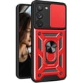 thumbnail image 1 of Case for Samsung Galaxy S23 5G with Slide Camera Cover, Military Grade Drop Protective Phone Cover Case with Ring Kickstand for Samsung Galaxy S23 5G SJ Red, 1 of 10