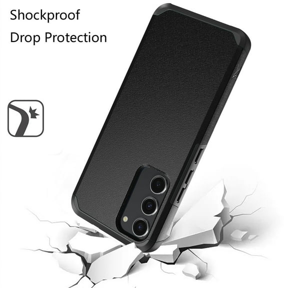 Case for Samsung Galaxy S23 FE /Fan Edition Slim Fit Tough Strong Protection Shock Absorption Hybrid Dual Layer Hard PC + TPU Rubber Phone Cover fit Galaxy S23 Fan Edition /S23 FE - Black