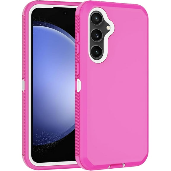 Case for Samsung Galaxy S23 FE Protective Phone Cover Rose/White | with Built in Screen Protector, Heavy Duty, Drop Protection, Full Body, Rugged, Shockproof, Dustproof