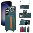 thumbnail image 1 of Case for Samsung Galaxy S23 FE Wallet Case, Flip Leather Case with 4 Card Holder, Ring Holder Kickstand Shockproof Protective Folio Phone Cover Crossbody Strap for Women Ladies,Cyan, 1 of 19