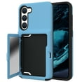thumbnail image 1 of Case for Samsung Galaxy S23 with Hidden Makeup Mirror Card Slot Design Cover, Hybrid PC+TPU Shockproof Non-Slip Lens Protection Wallet Case for Samsung Galaxy S23, Light Blue, 1 of 6