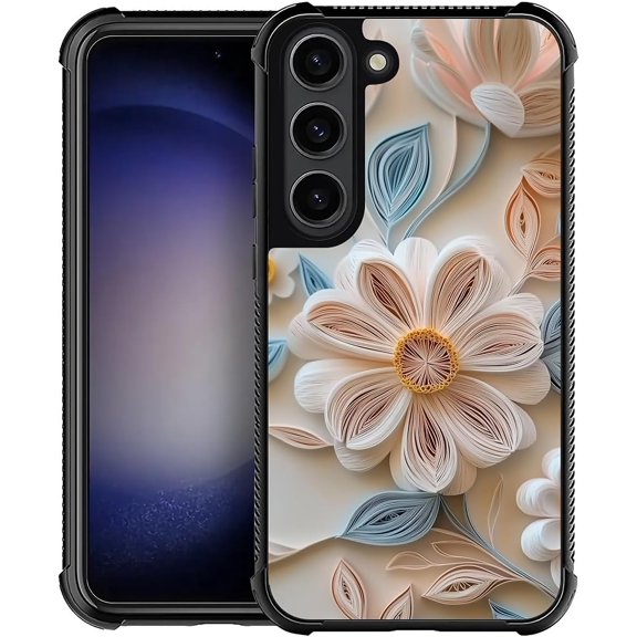 Case for Samsung Galaxy S23,Military-Grade TPU Protection with Shock-Absorbing Edges, Slim Anti-Drop Cover Case for Samsung Galaxy S23 -Boho Wild Fower