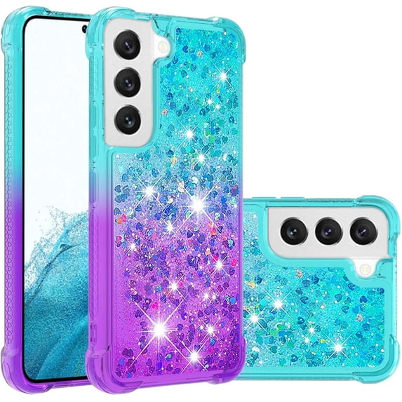 Case for Samsung Galaxy S23 Plus, Galaxy S23 Plus Case Liquid Cute Clear Glitter Shockproof Anti-Scratch Soft TPU Protective for Girls Women Phone Case for Samsung Galaxy S23 Plus Gradient Blue