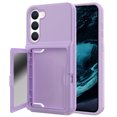 thumbnail image 1 of Case for Samsung Galaxy S23 Plus with Hidden Makeup Mirror Card Slot Design Cover, Hybrid PC+TPU Shockproof Non-Slip Lens Protection Wallet Case for Samsung Galaxy S23 Plus, Light Purple, 1 of 6