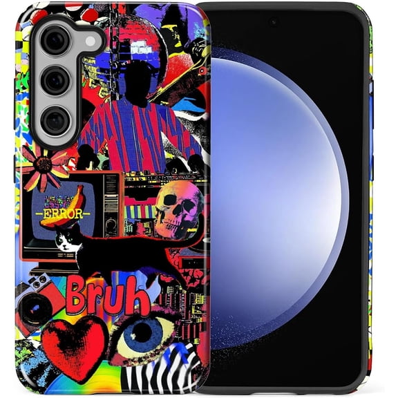 Case for Samsung Galaxy S23 Plus, Hybrid 2-Layer Case, Shockproof Military-Grade Protection Durable Anti-Scratch Phone Case for Woman Man Boy Girl, Punk Mode