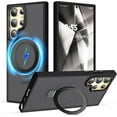 thumbnail image 1 of Case for Samsung Galaxy S23 Plus with Magnetic Invisible Stand Compatible with MagSafe Lightweight and Translucent Matte Back Shockproof Protective Case Men Women Black, 1 of 14