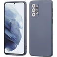 thumbnail image 1 of Case for Samsung Galaxy S23 Ultra 5G, Slim Liquid Silicone Case Shockproof Full Body Protection Phone Case with Anti-Scratch Microfiber Ultra Slim Soft Rubber Cover Cute Bumper - Grey Blue#, 1 of 14