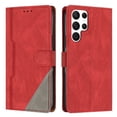 thumbnail image 1 of Case for Samsung Galaxy S23 Ultra, PU Leather Wallet Folio Card Holder Kickstand Shockproof Drop Protection Wrist Strap Wireless Charging Phone Case Cover Compatible with S23 Ultra, Red, 1 of 10