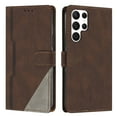 thumbnail image 1 of Case for Samsung Galaxy S23 Ultra, PU Leather Wallet Folio Card Holder Kickstand Shockproof Drop Protection Wrist Strap Wireless Charging Phone Case Cover Compatible with S23 Ultra, Brown, 1 of 10