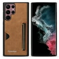thumbnail image 1 of Case for Samsung Galaxy S23 Ultra, Vintage Premium PU Leather Wallet Case with Credit Card Slot Holder Ultra Slim Drop Protective Lightweight Phone Case Cover for Samsung Galaxy S23 Ultra, Brown, 1 of 7