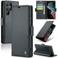 thumbnail image 1 of Case for Samsung Galaxy S23 Ultra Wallet Case, Retro PU Leather Flip Case with Magnetic Closure, [RFID Blocking] Card Holder and Kickstand for Men Women, TPU Shockproof Full Protective Case, Black, 1 of 11