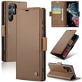 thumbnail image 1 of Case for Samsung Galaxy S23 Ultra Wallet Case, Retro PU Leather Flip Case with Magnetic Closure, [RFID Blocking] Card Holder and Kickstand for Men Women, TPU Shockproof Full Protective Case, Brown, 1 of 11