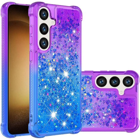 Case for Samsung Galaxy S24 FE Case Glitter Sparkle Liquid Cute Phone Case Bling Moving Soft TPU Shockproof Protection Case for Samsung Galaxy S24 FE Gradient Purple