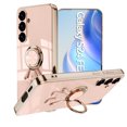 thumbnail image 1 of Case for Samsung Galaxy S24 FE, Luxury Astronaut Ring Hoder Stand Plating Ultra Slim Support Magnetic Car Mount Drop Protective Phone Case Cover for Samsung Galaxy S24 FE, Lightpink, 1 of 5