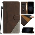 thumbnail image 1 of Case for Samsung Galaxy S24 FE, PU Leather Wallet Folio Card Holder Kickstand Shockproof Drop Protection Wrist Strap Wireless Charging Phone Case Cover Compatible with Galaxy S24 FE, Brown, 1 of 9