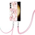 thumbnail image 1 of Case for Samsung Galaxy S24, Luxury Crossbody Detachable Strap Silicone Bumper Frame Marble Pattern TPU Ultra Slim Drop Protective Case Cover for Samsung Galaxy S24 - G, 1 of 5