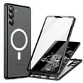 thumbnail image 1 of Case for Samsung Galaxy S24 Magnetic Clear Case Support Wireless Charging, MagSafe Compatible Hard Shell Case with Lens Protector, Shockproof Metal Frame Cover for Galaxy S24, Black, 1 of 7