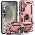 thumbnail image 1 of Case for Samsung Galaxy S24 Phone Case Samsung S24 Case for Woman, Military Grade, Heavy Duty, with Kickstand Ring, Support Magnet Car Mount for Samsung S24 Case Rose Gold, 1 of 14