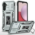 thumbnail image 1 of Case for Samsung Galaxy S24 Plus Camera Lens Slide Protection Cover with Ring Holder Kickstand, Armor Heavy Duty Military Grade Shockproof PC Rugged Bumper for Samsung Galaxy S24 Plus,
Gray, 1 of 7