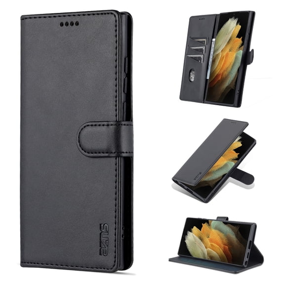 Case for Samsung Galaxy S24 Plus, Leather Samsung Galaxy S24 Plus Wallet Magnetic Book Protection Cover, Kickstand RFID Blocking Credit Card Holder Compatible with Samsung Galaxy S24 Plus, Black