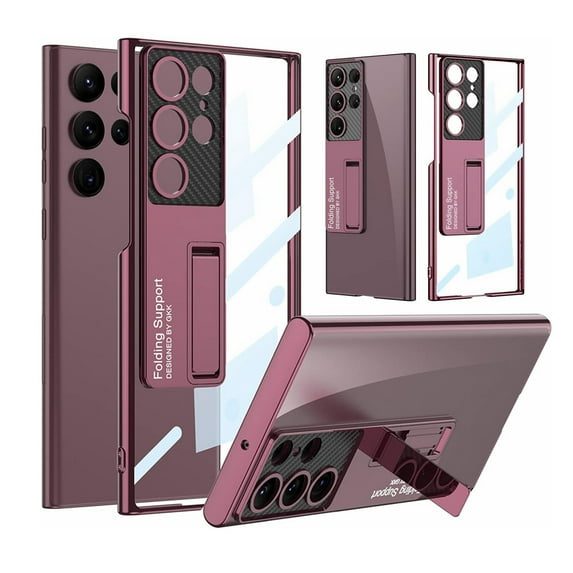 Case for Samsung Galaxy S24 Ultra,Decase Ultra Slim Clear Case Cover with Hidden Kickstand,Anti-Scratch Lightweight Phone Shell for Samsung Galaxy S24 Ultra,Winered