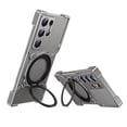 thumbnail image 1 of Case for Samsung Galaxy S24 Ultra Frameless, with Magnetic Kickstand 360° Rotatable, Bezel Less Metal Slim Hard Ultra Thin Case with Ring Holder Magnetic Stand for Men, Gray+Silver, 1 of 7