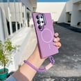 thumbnail image 1 of Case for Samsung Galaxy S24 Ultra with Lanyard, TPU Shockproof Protective Cover, Compatible with MagSafe, Lightweight Anti-Scratch Back Case, Built-in Camera Frame Kickstand for Boys & Girls, Purple, 1 of 8