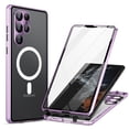 thumbnail image 1 of Case for Samsung Galaxy S24 Ultra Magnetic Clear Case Support Wireless Charging, MagSafe Compatible Hard Shell Case with Lens Protector, Shockproof Metal Frame Cover for Galaxy S24 Ultra, Purple, 1 of 7