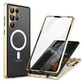 thumbnail image 1 of Case for Samsung Galaxy S24 Ultra Magnetic Clear Case Support Wireless Charging, MagSafe Compatible Hard Shell Case with Lens Protector, Shockproof Metal Frame Cover for Galaxy S24 Ultra, Gold, 1 of 7