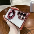 thumbnail image 1 of Case for Samsung Galaxy S24 Ultra [Ring Holder Stand] [Camera Lens Protector] Military Grade Drop Protection Non-Yellowing Magnetic Slim Clear Transparent Phone Case for Galaxy S24 Ultra, Pink, 1 of 1