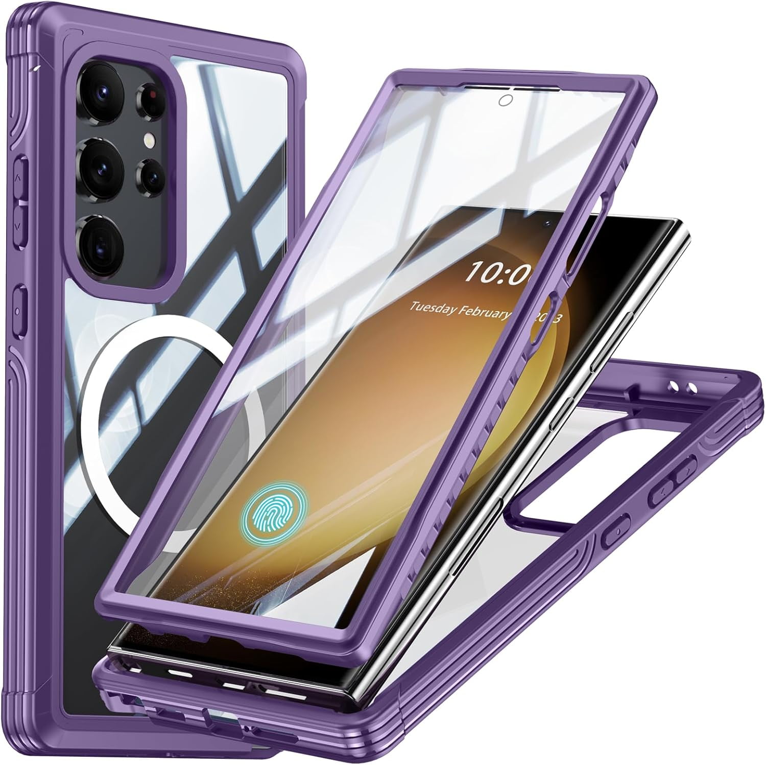 Case for Samsung Galaxy S24 Ultra/S24 Plus/S24, Double Sided Clear Military Grade Heavy Duty
