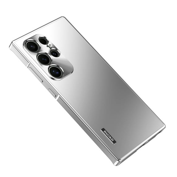 Case for Samsung Galaxy S24 Ultra Slim Fit, Luxury Shockproof Protective Thin Lightweight Metal Smoothly Anti-Fall Cover Compatible with Samsung Galaxy S24 Ultra Anti-Scratch Wireless Charging, Silver