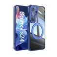 thumbnail image 1 of Case for Samsung Galaxy S25 Case Ring Holder Kickstand Built-in Camera Lens Protector Anti-Scratch Shockproof Dustproof Protection Rugged Phone Case Cover for Samsung Galaxy S25, Blue, 1 of 10