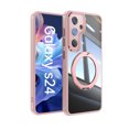 thumbnail image 1 of Case for Samsung Galaxy S25 Case Ring Holder Kickstand Built-in Camera Lens Protector Anti-Scratch Shockproof Dustproof Protection Rugged Phone Case Cover for Samsung Galaxy S25, Pink, 1 of 10