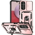 thumbnail image 1 of Case for Samsung Galaxy S25 FE with Camera Lens Sliding Cover & Ring Stand & Support Magnetic Car Mount, Military Grade Shockproof Heavy Duty Protective Case for Galaxy S25 FE, Rosegold, 1 of 10