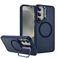 thumbnail image 1 of Case for Samsung Galaxy S25, Magsafe Frosted Translucent Camera Frame Kickstand Ultra Slim Drop Protective Anti-Scratch Anti-Fingerprint Phone Cover for Samsung Galaxy S25, Darkblue, 1 of 7