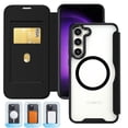 thumbnail image 1 of Case for Samsung Galaxy S25 Plus Case Wallet Compatible with Mag-Safe, Shockproof Full Protective Flip Folio Wallet Case with RFID Blocking Card Slot PU Leather Magnegtic Clear Cover, Black, 1 of 6