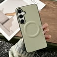 thumbnail image 1 of Case for Samsung Galaxy S25 Plus, Compatible with Magsafe, Ultra Slim Drop Protective Shockproof Back Case, PU Leather + TPU, Lightweight, Support Wireless Charging Phone Cover, Cyan, 1 of 9