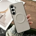 thumbnail image 1 of Case for Samsung Galaxy S25 Plus, Compatible with Magsafe, Ultra Slim Drop Protective Shockproof Back Case, PU Leather + TPU, Lightweight, Support Wireless Charging Phone Cover, Gray, 1 of 9