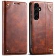 thumbnail image 1 of Case for Samsung Galaxy S25 Plus, Magnetic Matte Premium PU Leather Stand Flip Cover with Card Slots and Wallet, Shockproof and Full Body Protection Compatible with S25 Plus - Khaki, 1 of 9