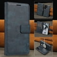 thumbnail image 1 of Case for Samsung Galaxy S25 Plus, PU Leather Folio Wallet Case with Detachable Magsafe Back Case, Kickstand Magnetic Closure Card Slots Full Body Protection Classic Business Men Women - Blue, 1 of 11