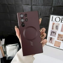 Case for Samsung Galaxy S25 Ultra, Compatible with Magsafe Magnetic Adsorption Shockproof Ultra Slim TPU Bumper Back Matte Hard PC Phone Case Cover for Samsung Galaxy S25 Ultra,Winered