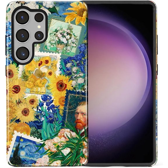 Case for Samsung Galaxy S25 Ultra, Hybrid 2-Layer Case, Shockproof Military-Grade Protection Durable Anti-Scratch Phone Case for Woman Man Boy Girl, Vincent Van Gogh Collage