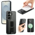 thumbnail image 1 of Case for Samsung Galaxy S25 with Woven Wristband, Premium PU Leather + TPU Material, Drop Protective Lightweight Magnetic Shockproof Anti-Scratch Phone Case Cover for Samsung Galaxy S25, Black, 1 of 9