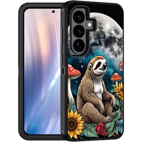 Case for Samsung Galaxy S26 Plus/ S25 Plus/ S24 Plus 6.7 inch, Military Grade Heavy Duty 3-Layer Shockproof Drop Full-Body Protective Phone Cover - Sloth