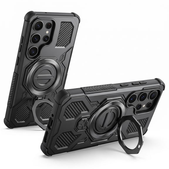 Case for Samsung Galaxy S26 Ultra Case (2026), Military Grade Drop Protection with Slim Integrated Kickstand, Anti-Slip Grip, 360° Full Body Protective Case for S26 Ultra 6.9" - Black