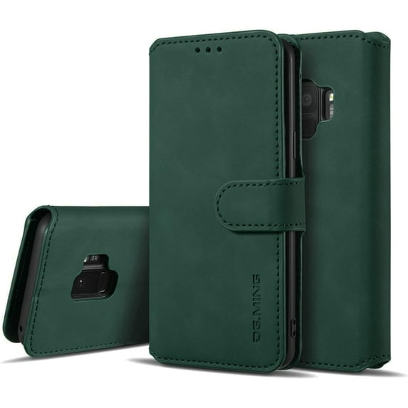 Case for Samsung Galaxy S7, Luxury PU Leather Case Vintage Wallet Flip Cover TPU Inner Shell [Card Slots] Magnetic Closure Stand Function Folio Shockproof Full Protection - Dark Green