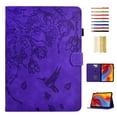 thumbnail image 1 of Case for Samsung Galaxy Tab A 10.1 2019 SM-T515/SM-T510, Classic PU Leather Folio Kickstand Magnetic Closure Slim Fit Cover with Auto Wake/Sleep Function Embossing - Purple, 1 of 6