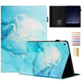 thumbnail image 1 of Case for Samsung Galaxy Tab A 10.1 2019 SM-T515/SM-T510 Marble Pattern, Premium PU Leather Kickstand Magnetic Wallet Folio Flip Case with Card Slots & Elastic Band & Pencil Holder, D, 1 of 5